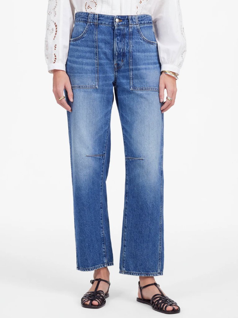 Madewell The Darted Barrel-Leg Jean In Kingsmark Wash